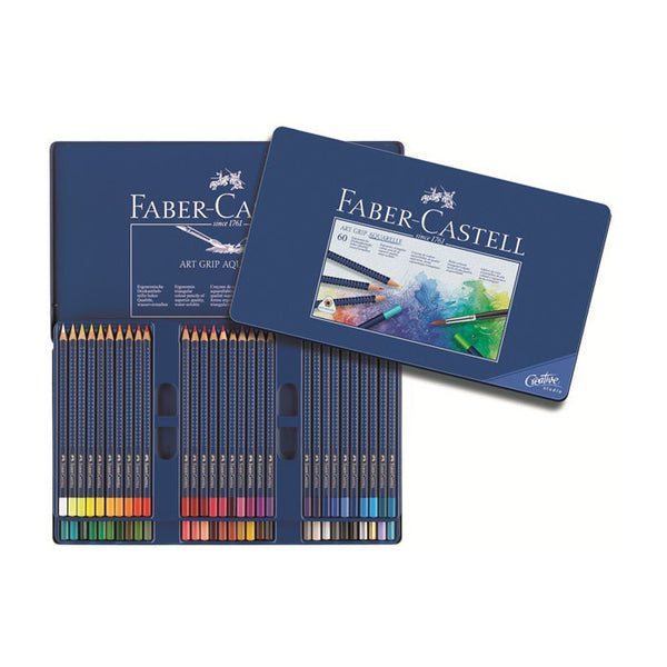 FaberCastell Watercolour Pencil ART GRIP AQUARELLE (Tin of 60