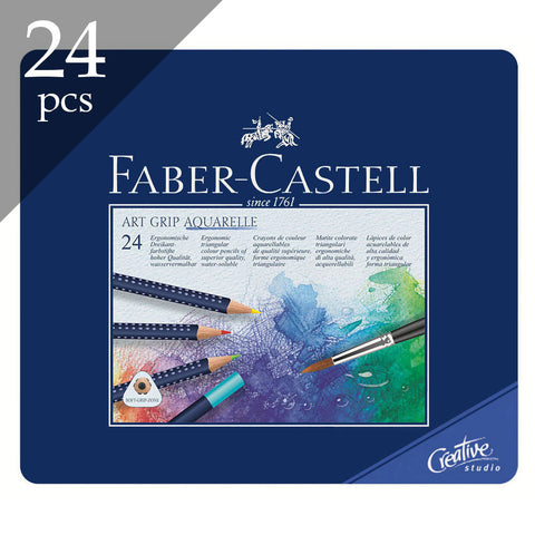 Faber-Castell Watercolour Pencil ART GRIP AQUARELLE (Tin of 24)